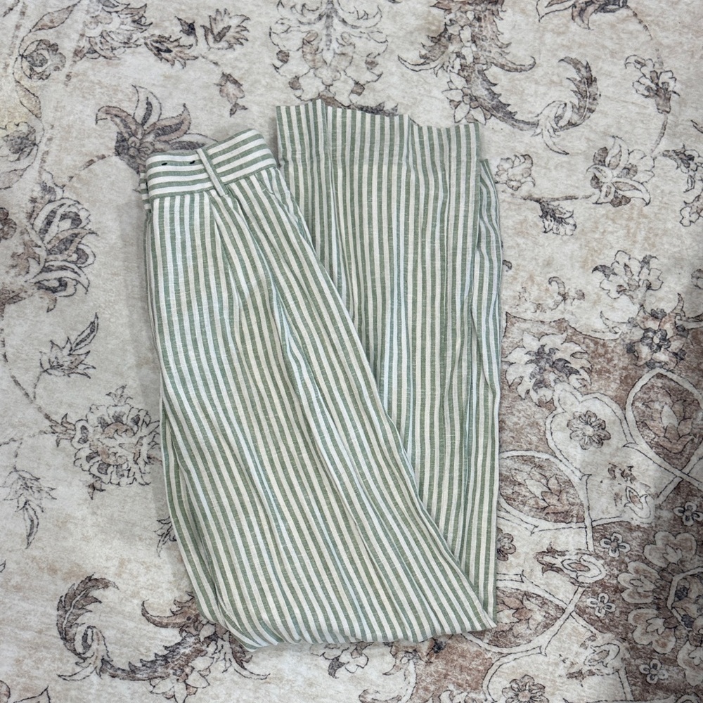 Abercrombie & Fitch Striped Khaki and White Chinos